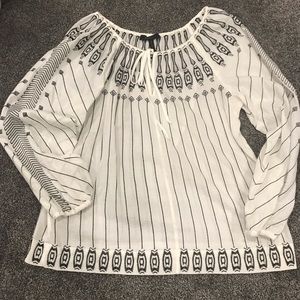 BCBG embroidered peasant blouse.